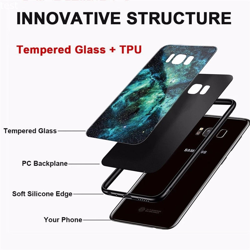Amazon Hot Selling Colorful Slim Tempered Glass Back Cover Phone Case For iPhone 6 7 8 X Mobile