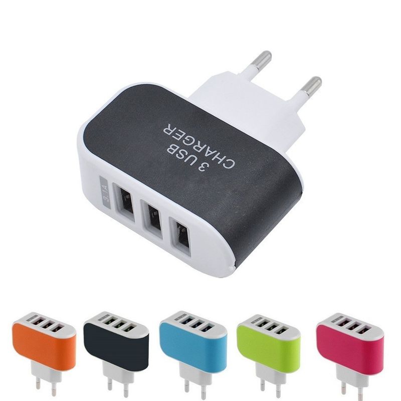 EU US Plug 3 USB Wall Charger for iphone usb charger, universal wall socket