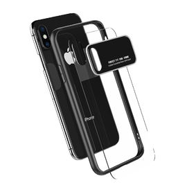 Stoßsicherer klarer Telefon-Luxuskasten für den ausgeglichenes Glas-Telefon-Kasten Iphone x transparent